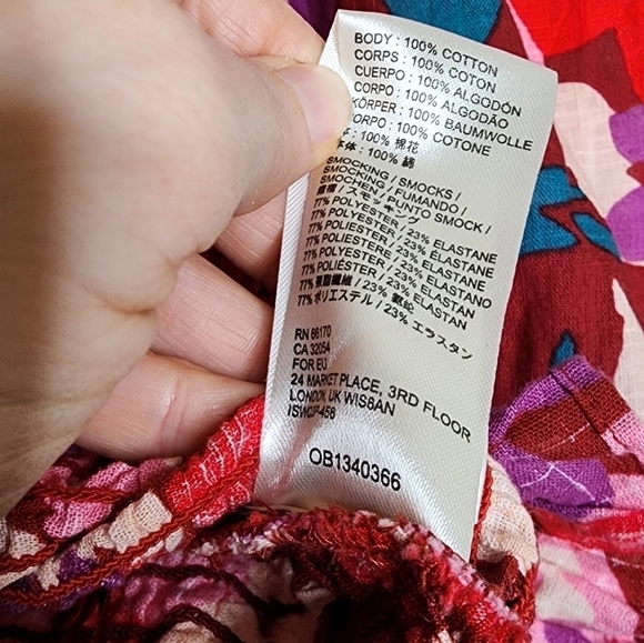 Free People Ariana Printed Top S - Picture 6 of 9